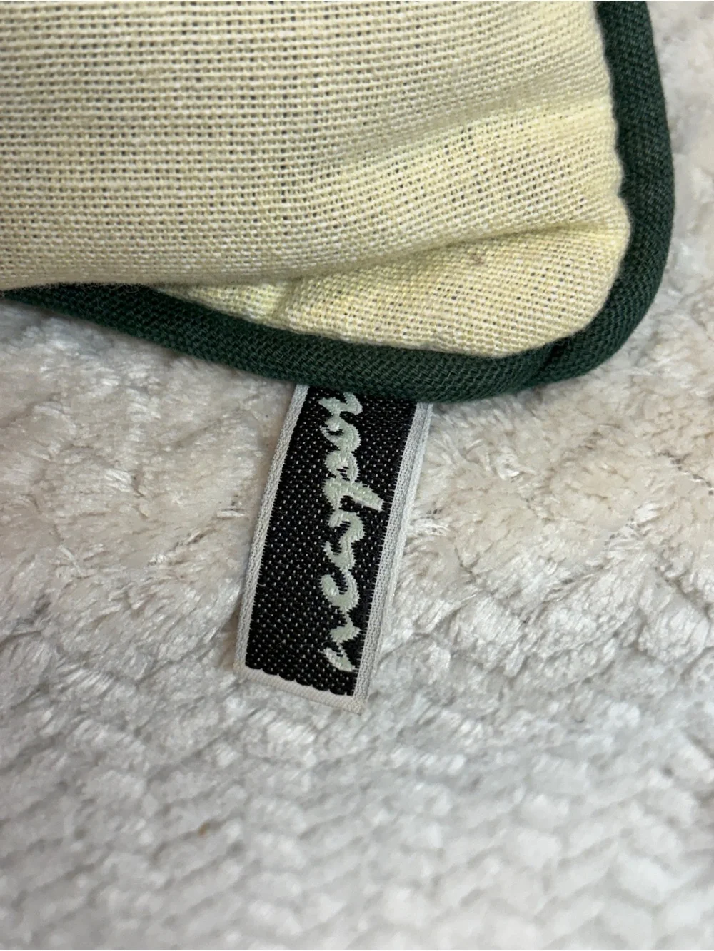 Vtg Newport Woven Tapestry Strawberry Throw Pillow Cottagecore Forest Green